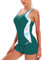 KUIH Plus Size Swimwear for Women Tankini Sleeves Boyleg One Piece Swimsuit Sport Swimming Costume Modest Athletic Racerback Swimwear UK Size 8-33 Green
