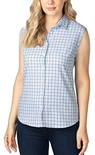 Rydale Ladies Sleeveless Country Shirt Womens Summer Shirts Blouse Top Vest Button Down