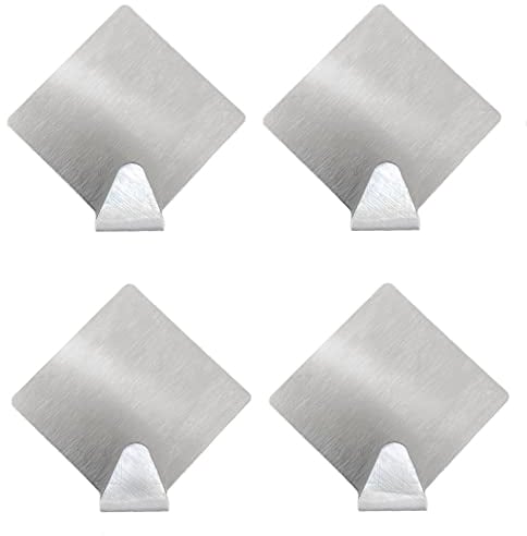 AS ALTSOF Ganci adesivi da parete 4 pezzi, ganci per appendere in acciaio inox, porta asciugamani senza trapano, appendiabiti per bagno, cucina, stracci, asciugamani, appendiabiti (omb)