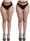 KLONKEE 2 Piezas Medias Rejilla Mujer, Medias de Rejilla Negras de Cintura Alta, Medias Malla Pantimedias Elástico, Sexy Medias Para Mujer, Negro