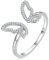 MeiLiSis Offene Schmetterlingsringe, Verstellbar, Zart, Brillant, Hochzeit, Verlobungsring, Ring, Fingerband, Ewigkeit, Zierlicher Schmuck, Geschenke Für Frauen, Mädchen, Geburtstag