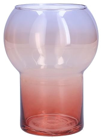 INNA-Glas Bunte Blumenvase ONOFRIO, Glas, lila-rosa-lachs-klar, 16 cm, Ø 12 cm - Windlichtglas/Vase bunt
