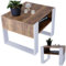 CraftPAK Wohnzimmer Tisch für Couch aus hochwertigem Holz, Stabiler & moderner Couchtisch mit zusätzlicher Ablagefläche, Farbe Retro-Weiß