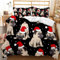CTQTZ Weihnachten Mops Bettwäsche-Set für Kinder 135x200cm Niedlich Hund Kinder bettwäsche Bettbezug und Kissenbezug 80x80cm Schwarz Rot braun Bettbezug mit 2 Kissenbezug