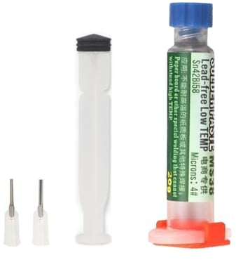 Seringue Pâte à Souder,Seringue Pâte à Souder Flux,Seringue Pâte à Souder,Pâte à étamer pour PCB BGA Réparation Électronique 20G, 138°C