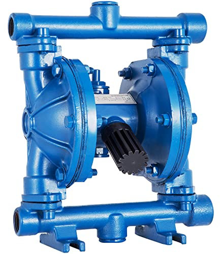 VEVOR Pompa pneumatica a doppia membrana, ingresso e uscita da 1/2, corpo in ghisa, 8,8 GPM e massimo 120 PSI, pompa di trasferimento pneumatica per petrolio, diesel, olio e fluidi