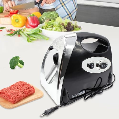 2800W Edelstahl Elektrisch Fleischwolf, Multi Küchenmaschine, 1.5Kg/Min, mit 3 Mahlplatten Wurstfüller, für Fleisch, Gemüse, Salat (Schwarz)
