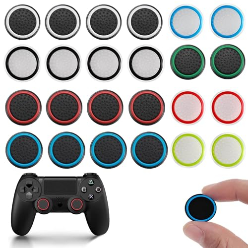 Joystick Thumbstick Grips, Cubierta Protectora de Apretones de Pulgar de Silicona, 12 Pares Joystick Thumb Stick Funda, Collection Thumb Stick Caps, para PS5, PS4, Xbox 360, PS3 Controladores