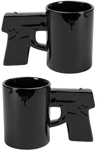 Toptoys2u Bargain Bundles Novelty 414 ml Ceramic Gun Mug - Twin Pack