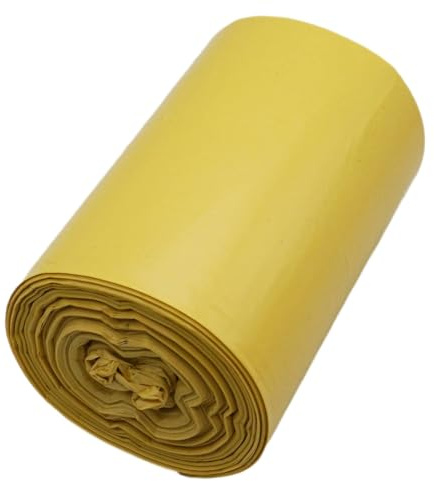 SKIR'CO Lot de 100 sacs poubelle jaunes de 35 litres - Sacs poubelle jaunes de 50 x 60 cm