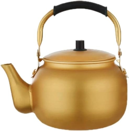 Bollitore per fornello in alluminio Bollitore da campeggio dorato e bollitore per vino di riso di grande capacità con -4 l