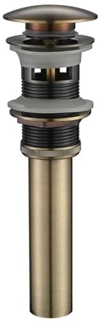 Popup Ablaufventil Waschbecken Ablaufgarnitur Aufsatzwaschbecken Ablaufventil 1 1/4 Zoll Versenkablauf mit Dichtring für Becken Bronze