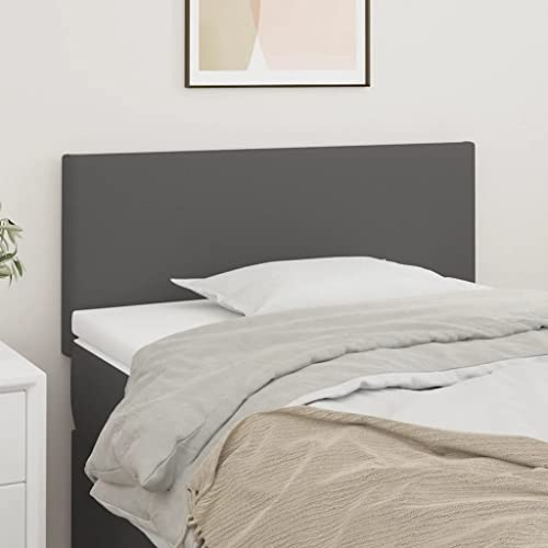 qohoio Kopfteil Grau 100x5x78/88 cm Bettkopfteil Kopfenden Headboard for Bed Wandpaneele Holz Kunstleder