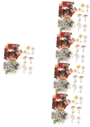 DIYEAH 10sätze Blumen Aufkleber Für Scrapbooking Selbstklebende Chrysanthemen Und Pilze Für Journal Und Bastelprojekte Ästhetische Pflanzen Sticker Für Kreative Dekoration