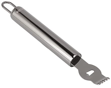 Lemon 304 Stainless Steel Zester Grater,Professional Lemon Zester Kitchen Peeler Tool,Orange Citrus Twist Peeler Handheld Fruit Orange Peeler Kitchen Tools for Gin Cocktails (Black)