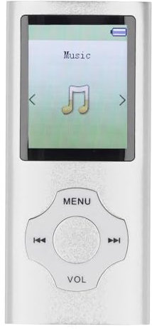 Bluetooth MP3 Player, 1.8in Color Screen MP3 MP4 Player Portable Music Player Support Up to 128GB, Noise Reduction Digital Music Player for Kids Adults (Silver)