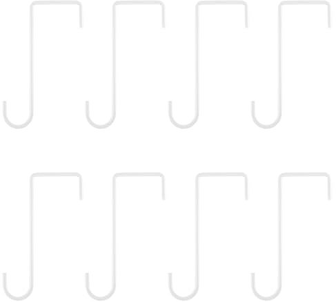 sourcing map 8 ganchos de metal para colgar sobre la puerta, 6 pulgadas, en forma de Z, para colgar coronas, ganchos individuales para baño, sala de estar, dormitorio, cocina, color blanco