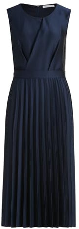 Betty & Co Damen Chiffonkleid mit Plissee 46, Dunkelblau