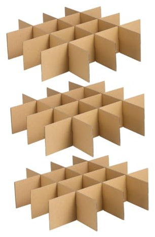 Operitacx Cardboard Moving Box Dividers Set 18 Pack for Packing Wine Glass Dividers Corrugate Dividers Fits in Box Khaki