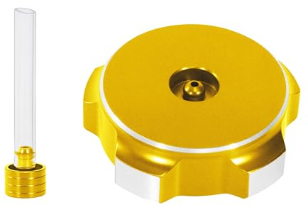 Tunejoy Benzin Tankdeckel Motorrad Tankdeckel Aluminium mit Entlüftungsschlauch für ATV Pitbike Dirtbike Quad 49 mm Goldene