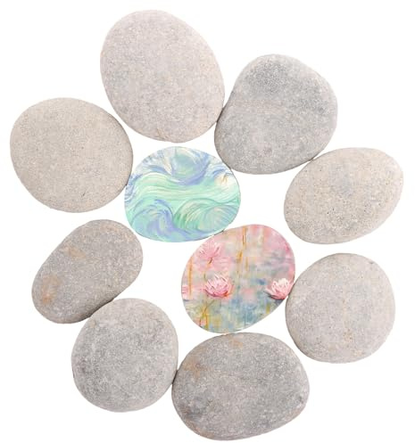 20 Pcs Painting Stones 5-8 cm | White Pebbles for Painting, Smooth White Stones Easy to Paint, Natural Rock Painting Kit