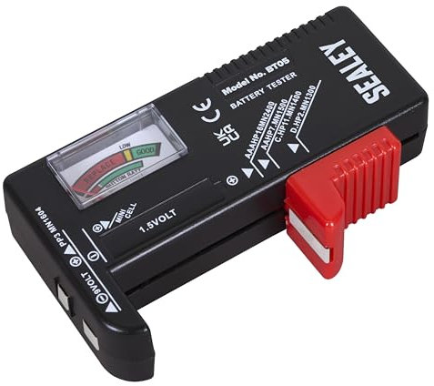 Sealey Multipurpose Battery Tester, AAA, AA, C, D, 9V, 1.5V Button Cell Batteries, Analogue - BT05
