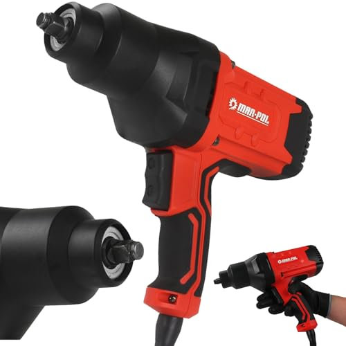 IMJ-Global Llave de impacto eléctrica | 0,95 kW | 2200 rpm | conexión 1/2 | cable 2 m | mango con goma antideslizante
