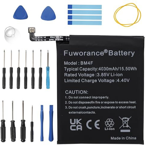 Fuworance Batteria di ricambio 4030 mAh 3,85 V BM4F compatibile con Xiaomi Mi A3/CC9e Premium Edition Dual SIM/CC9e Standard Edition Dual SIM/Mi9 Lite/M1906F9SC Smartphone cellulare Li Batteria agli