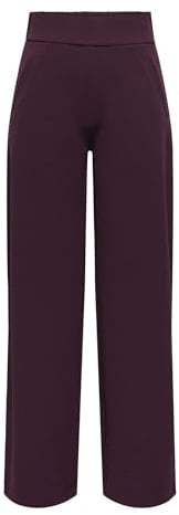 JDY Women's Jdylouisville Catia Life Wd PNT JRS Noos Trousers with High Waistband and Wide Leg, Winetasting, M / 30L