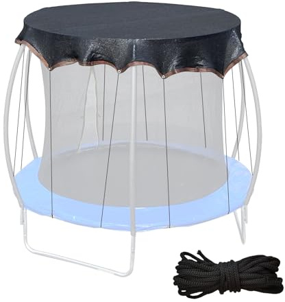 Trampolin Überdachung Abdeckung, Ø 183 244 305 366 427 cm Trampolin Sonnenschutz Abdeckung, UV-Beständige Sonnenschutz Netz, Trampolin Zubehör für Lantern/K-ürbis Trampolin