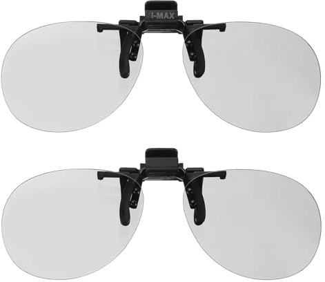 sourcing map 2 gafas polarizadas 3D con clip, marcos circulares pasivos de visión 3D para realD/imagen MAXimum películas, teatro, juegos, TV, proyector de fotos