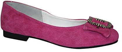 Edelnice Trachtenmode Damen Trachten Leder Ballerinas pink Gr 37