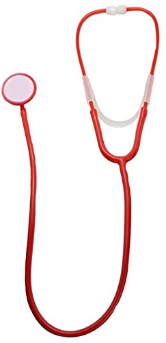 Yummy Bee - Stethoskop Spielzeug - Arzt Krankenschwester - Rot Kunststoff - Karneval Fasching Kostüm Damen