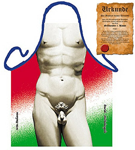 Sexy Grillschürze ! Top Scherzartikel zum Geburtstag, für Partys, Karneval,…: David-Michelangelo !! GRATIS Urkunde dabei !!