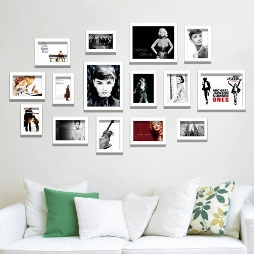 GMMH Bilderrahmen XXL weiß für 8 Foto Bildergalerie Foto Galerie Fotorahmen Fotoalbum Bilder Collage