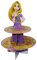 Backsplash 2 Niveles para Partes Tortas de la Taza de la Princesa Rapunzel de cumpleaños para niñas