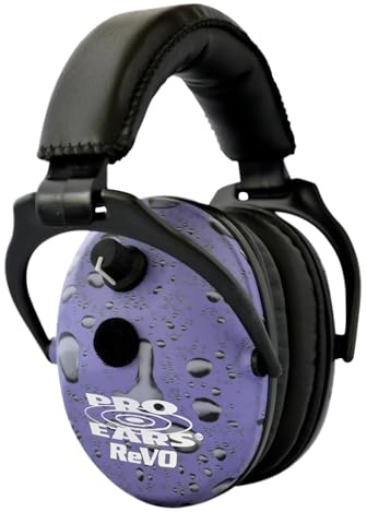 Pro Ears ReVO Electronic Earmuffs, Child-Sized Hearing Protection Muff, NRR 25, Dual Circuit Boards, Exclusive DLSC Technology, Pro Form Leather Seals, Made in USA, Purple Rain