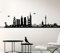 Wandora Wandtattoo Skyline Frankfurt I schwarz (BxH) 140 x 33 cm I Wohnzimmer Flur Küche Kinderzimmer Sticker Aufkleber Wandaufkleber Wandsticker G147