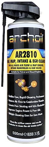 Archoil AR2810 Mass Air Flow Sensor Cleaner MAF, MAP, Air Intake Plenum and EGR Cleaner, 500ml, Residue Free Multi Action Formulation for Fast Results & Zero Waste. Professional Nozzle Applicator
