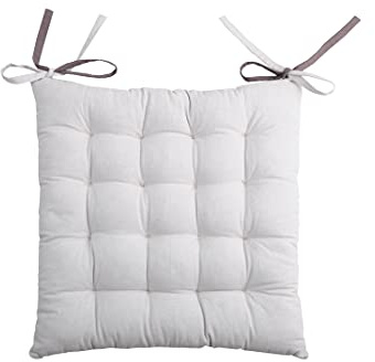 LOVELY CASA CU1490012GAL Duo Sitzkissen, gesteppt, 16 Punkte, 100% Baumwolle, 40 x 40 cm, Gris/Perle, 1640 x 40 cm