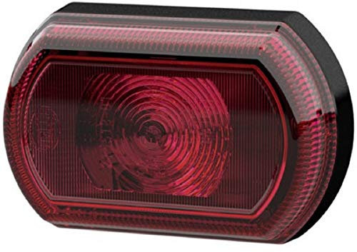 HELLA 2SA 013 323-001 Tail Light - Shapeline Tech Small - LED - 12/24V - Glued - Lens Colour: Red - Cable: 5000mm - Plug: open cable ends - Right Rear/Left Rear - Quantity: 1