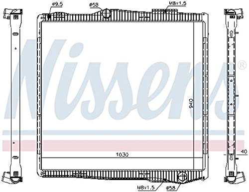 NISSENS Kühler Motorkühlung Kühler Wasserkühler Motorkühler Netzbreite 298mm Netzlänge 570mm Netztiefe 40mm 67290