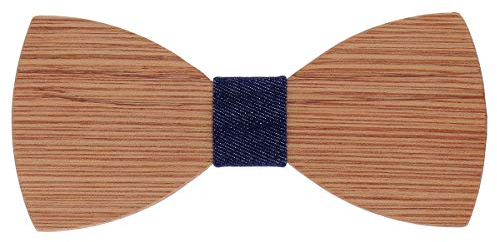 SHIPITNOW HölzFliege Herren - Fliege Holz Männer - Fest, Ehe, Hochzeit (Hölz Und Blau Denim, 1)