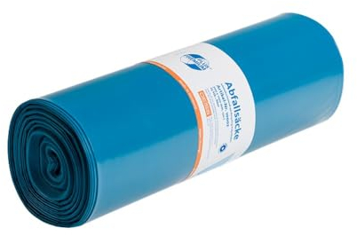 10er SET DEISS 10002 - PREMIUM - 120 Liter Abfallsäcke BLAU - 25 Stk. je Rolle/Recycling-LDPE/Emil Deiss/Müllbeutel