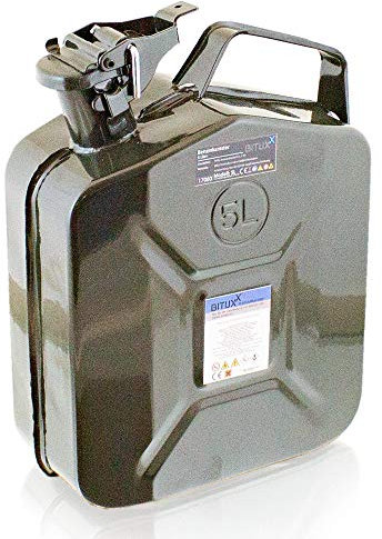 BITUXX® Stahl Benzinkanister Dieselkanister Kraftstoffkanister Kanister UN Zulassung (5 Liter)