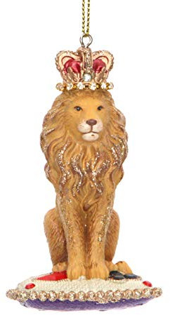 Gisela Graham Lion On A Cushion Resin Decoration 8 cm