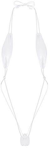 FEESHOW Femme Sexy Micro String Bikini Bresilien Body Lingerie 1 Piece Maillot de Bain Slingshot Femme Bôndage Mini Bikini G-String Monokini Thong pour Plage Piscine Blanc One_Size