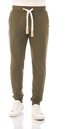 riverso Pantalones de chándal RIVTim para Hombre, Pantalones de Deporte, Pantalones de Ocio, algodón - Ivy Green (12400) S
