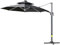 Outsunny 3(m) Cantilever Roma Parasol with LED Solar Lights, Crank & Tilt, Aluminium Frame, Cross Base and Adjustable Canopy 360° Rotating Sun Umbrella with 2-Tier Shade, Grey