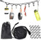 DY.2ten Correa de Cuerda para Acampar al Aire Libre de 3 Metros con 19 mosquetones, Cuerda portátil para Colgar con Ganchos para Camping, Senderismo, Accesorios de Tienda al Aire Libre